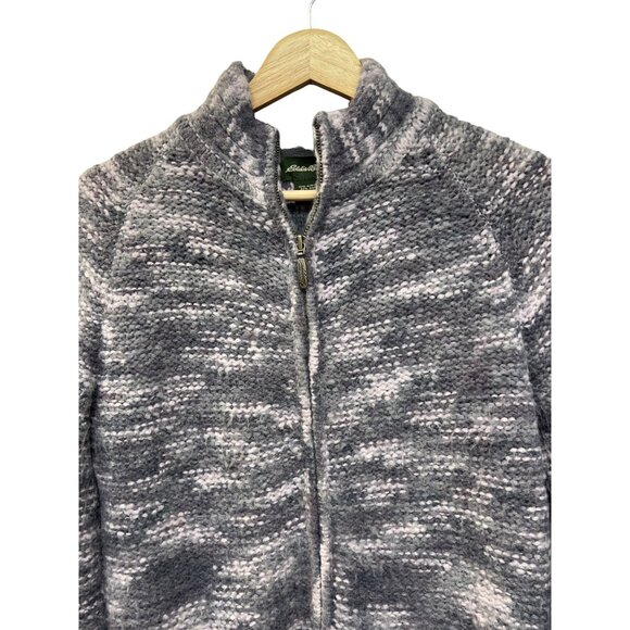 Eddie Bauer Full Zip Purple Marled Cardigan Sweater - Picture 2 of 7
